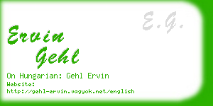 ervin gehl business card